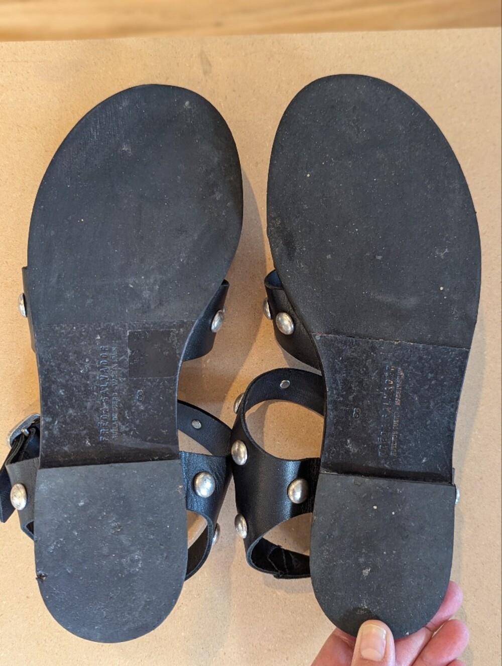 Freda Salvador Sera Studded Fisherman Sandals - Black, 8 / 8.5 - Picture 5 of 7